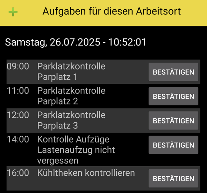 Zeiterfassung und Abmeldung