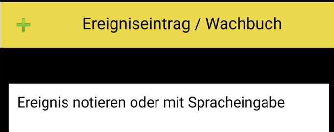 Vorkommnisfeld für Vorfälle